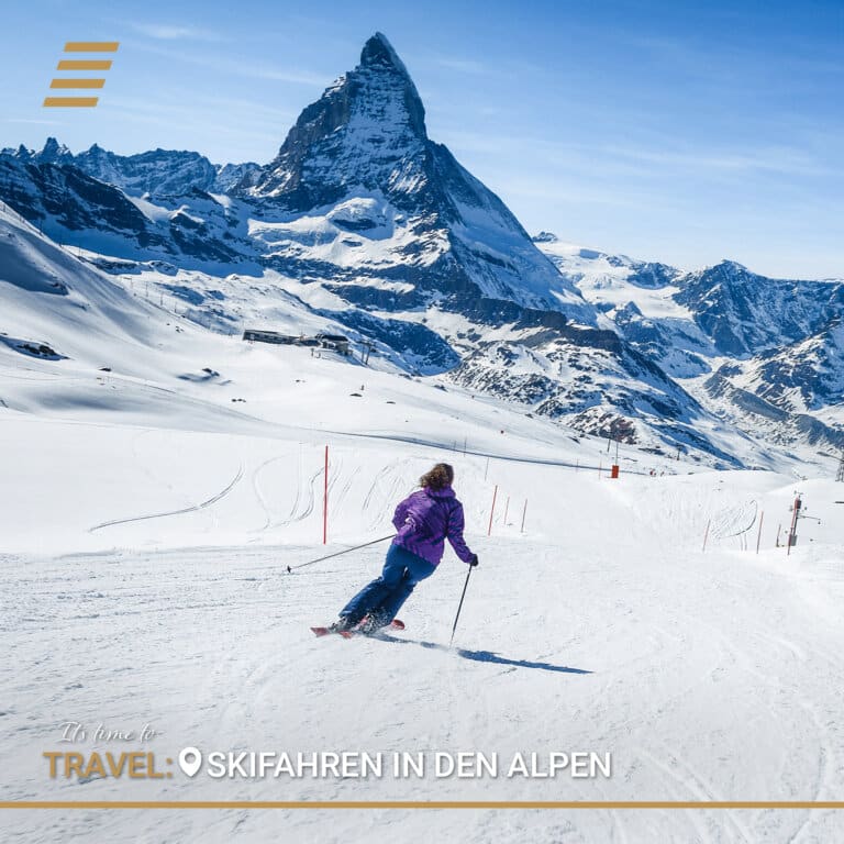 Skifahren in den Alpen