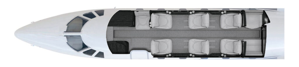 Cessna Citation XLS Floor-plan-cabin